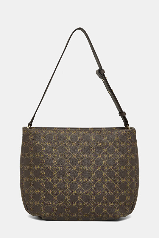 BEIGE MONOGRAM LEATHER BAG 3