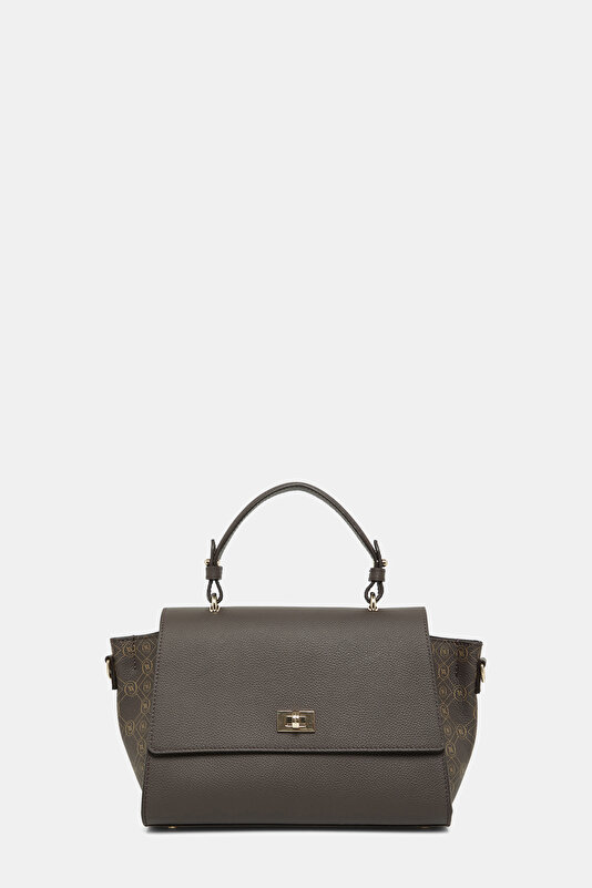 BEIGE MONOGRAM LEATHER BAG