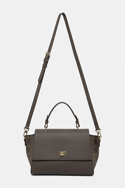 BEIGE MONOGRAM LEATHER BAG 2
