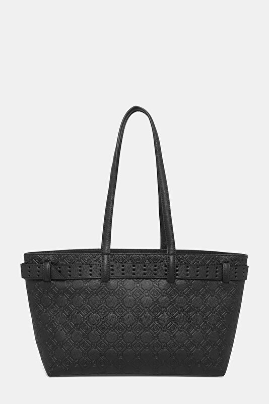 BLACK MONOGRAM LEATHER BAG 3
