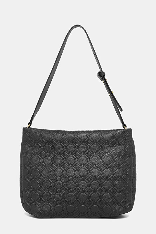 BLACK MONOGRAM LEATHER BAG 3