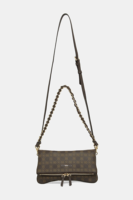 KAHVE MONOGRAM DERİ ÇANTA