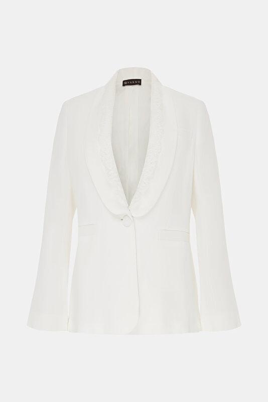 ECRU SHAWL COLLAR JACKET