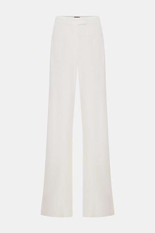 ECRU WIDE LEG TROUSERS