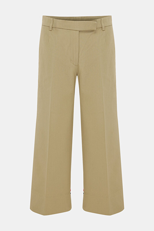 TAILORED KHAKI STRAIGHT CUT TROUSERS