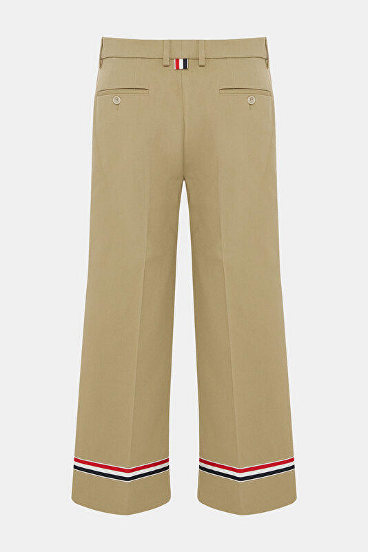 TAILORED KHAKI STRAIGHT CUT TROUSERS 2