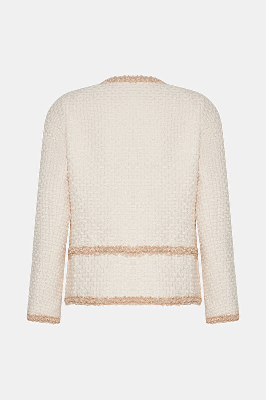 BEIGE BASIC / ROUND NECKLINE JACKET 2