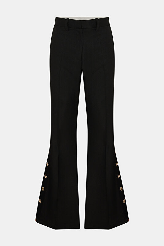 BLACK WIDE LEG TROUSERS