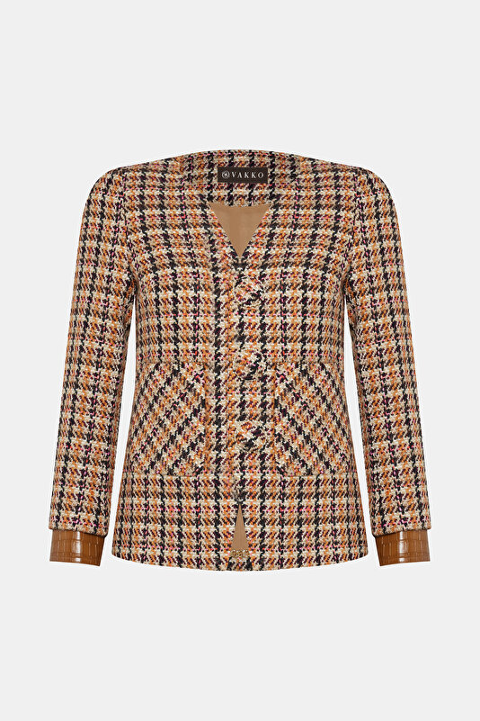 MULTICOLOR MANDARIN COLLAR JACKET