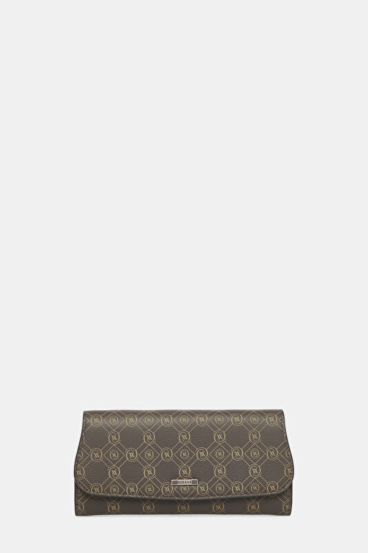 BEIGE MONOGRAM LEATHER WALLET