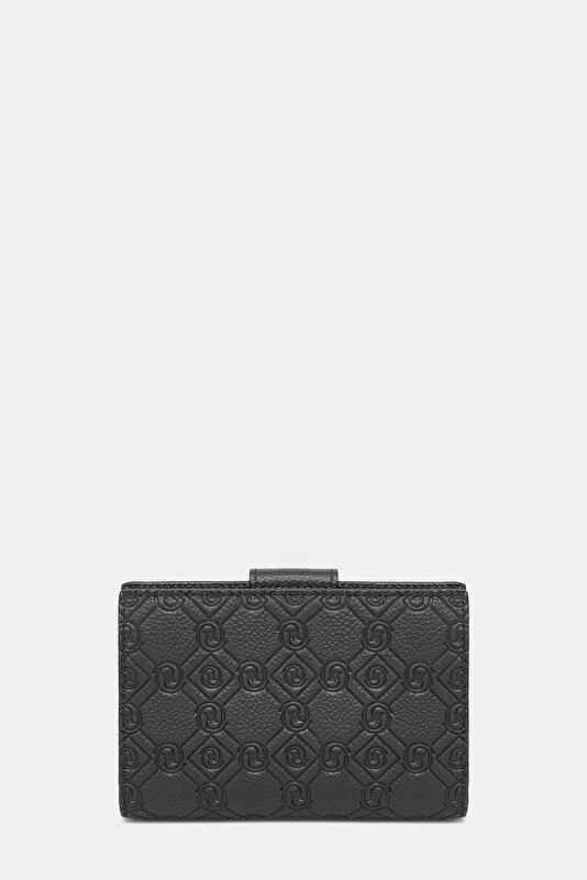 BLACK MONOGRAM LEATHER WALLET 3