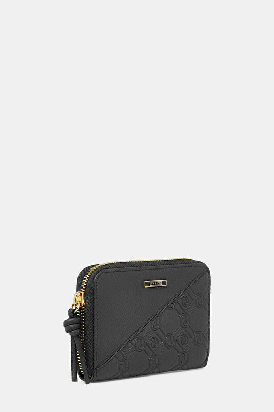 BLACK MONOGRAM LEATHER WALLET 2