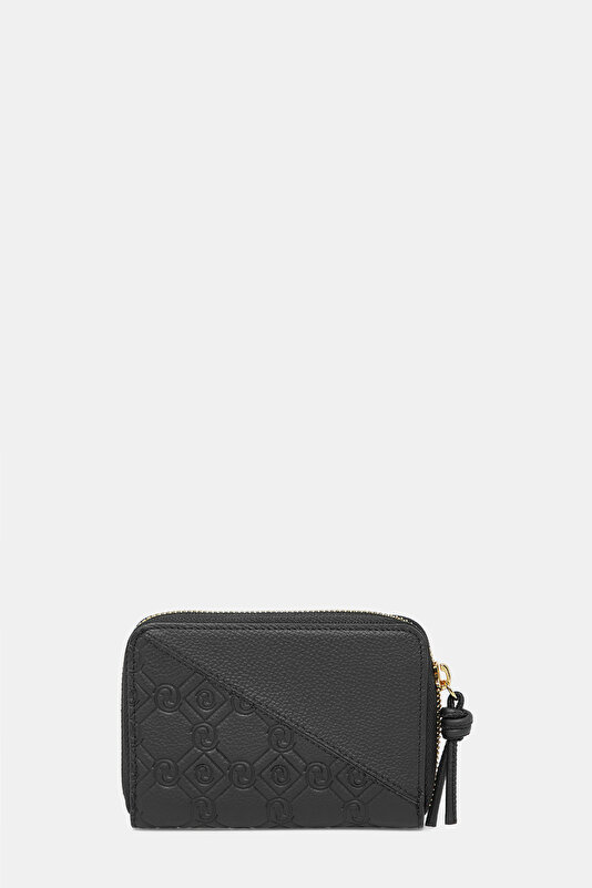 BLACK MONOGRAM LEATHER WALLET 3
