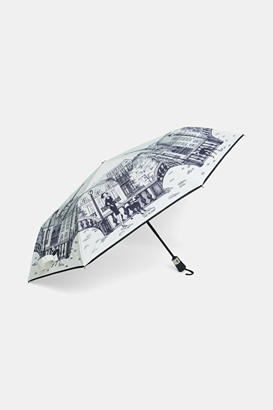 PRINTED BLACK UMBRELLA