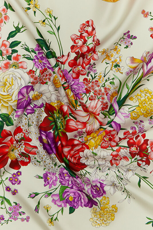 SOMON ÇİÇEK DESENLİ TWILL EŞARP 2