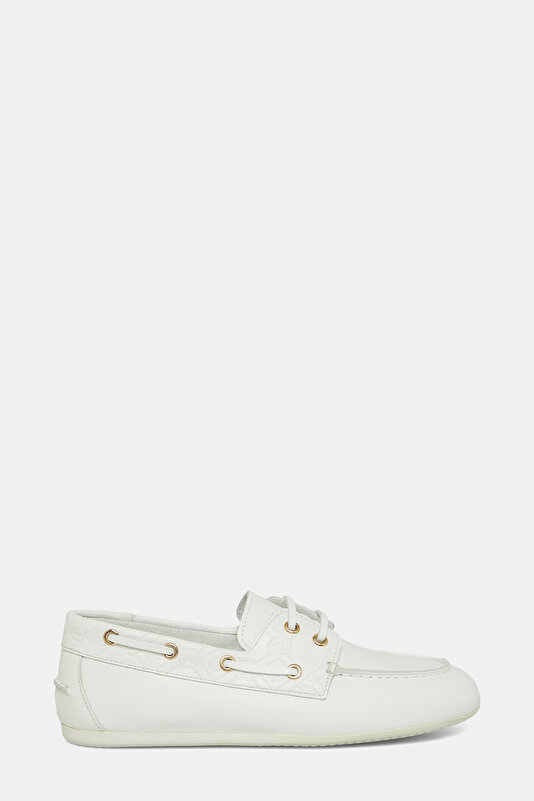 WHITE MONOGRAM LEATHER SHOE