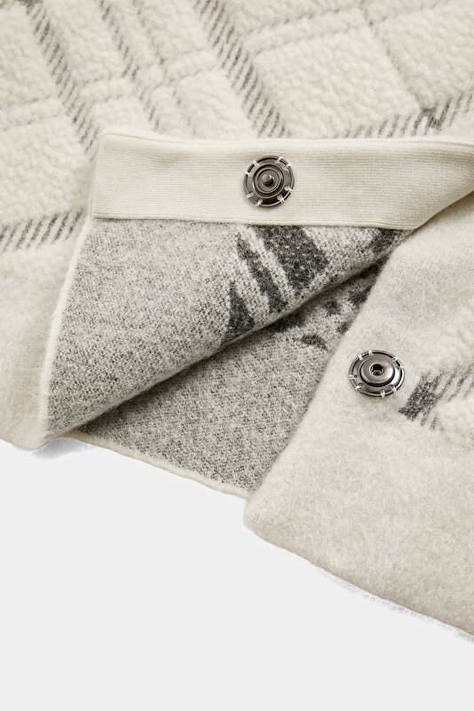 LIGHT GREY WOOL POLYAMIDE REEFER JACKET 4