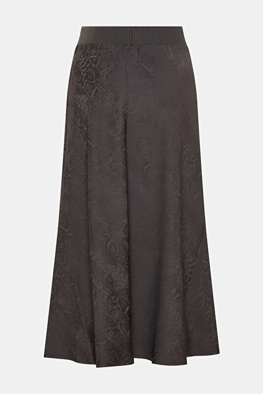 GREY JACQUARD VISCOSE/ACETATE SKIRT 2