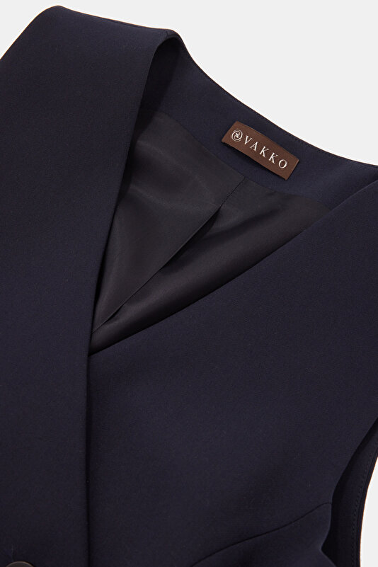 NAVY BLUE V NECK VEST 3