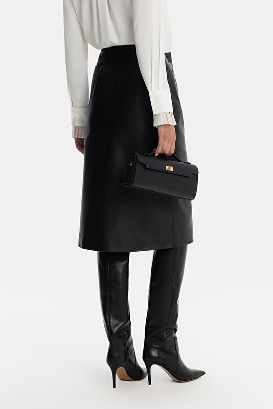 DORE LEATHER MIDI SKIRT 3