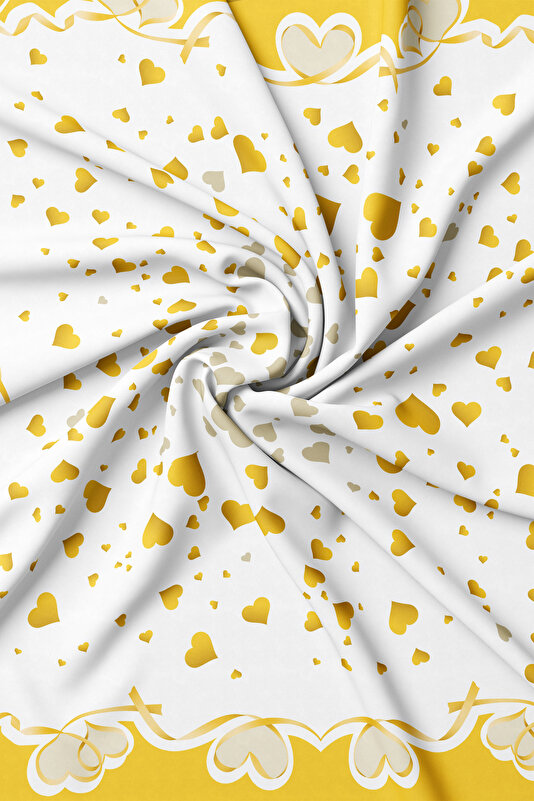 YELLOW OBJECT DESIGN TWILL SCARF 2