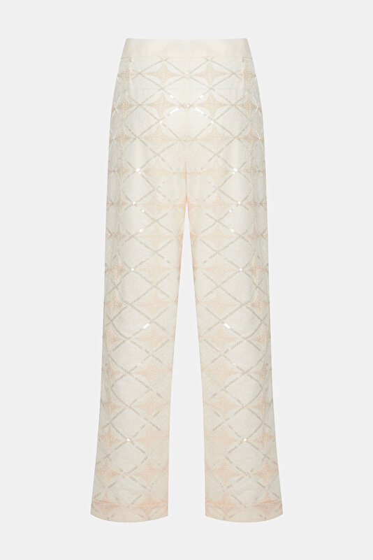 NATÜREL DANTELLİ STRAİGHT PANTOLON 2