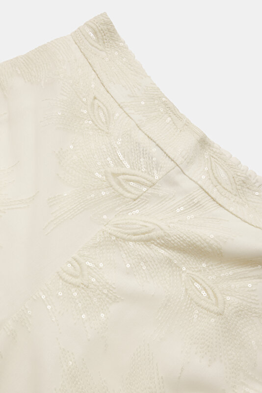 NATURAL LACY STRAIGHT TROUSERS 3