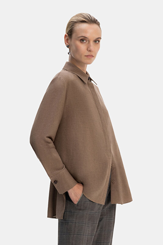 BROWN LONG SLEEVE SHIRT