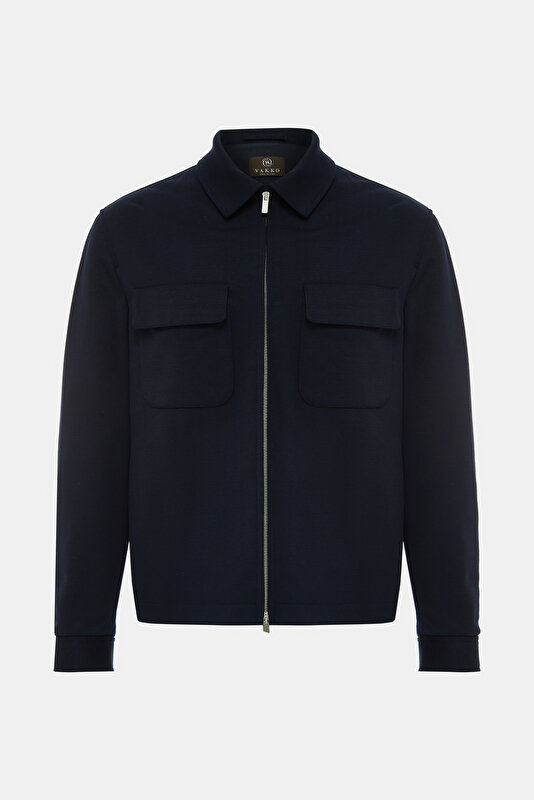 NAVY BLUE LYOCEL COAT