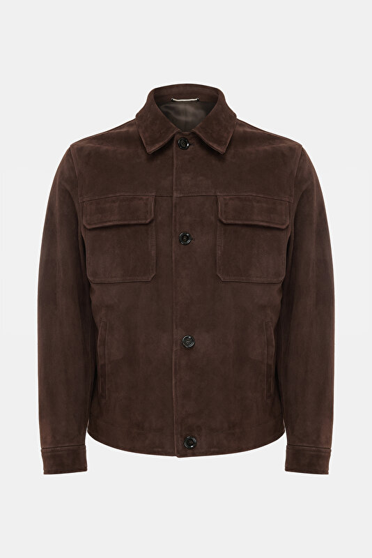 BROWN LEATHER COAT