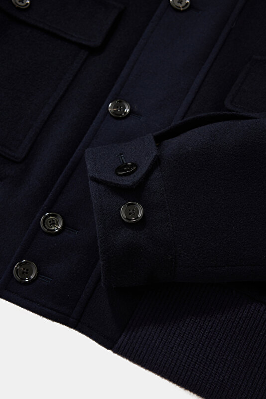 NAVY BLUE WOOL/CASHMERE COAT 4