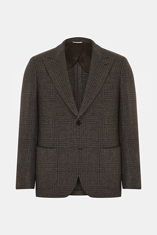 BROWN SURPLICE NECKLINE (CROSS-OVER NECKLINE) JACKET