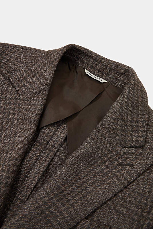 BROWN SURPLICE NECKLINE (CROSS-OVER NECKLINE) JACKET 3