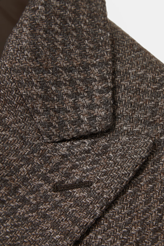 BROWN SURPLICE NECKLINE (CROSS-OVER NECKLINE) JACKET 4