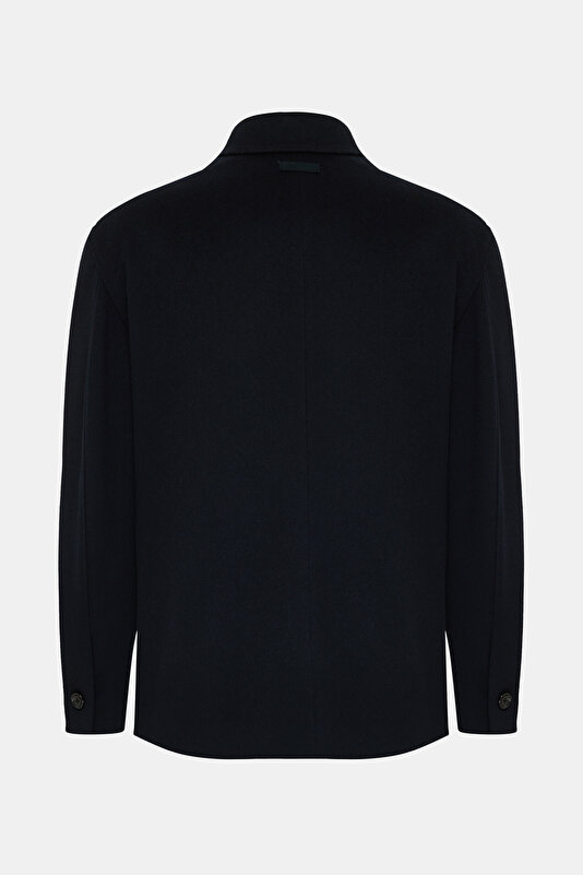 NAVY BLUE WOOL REEFER JACKET 2