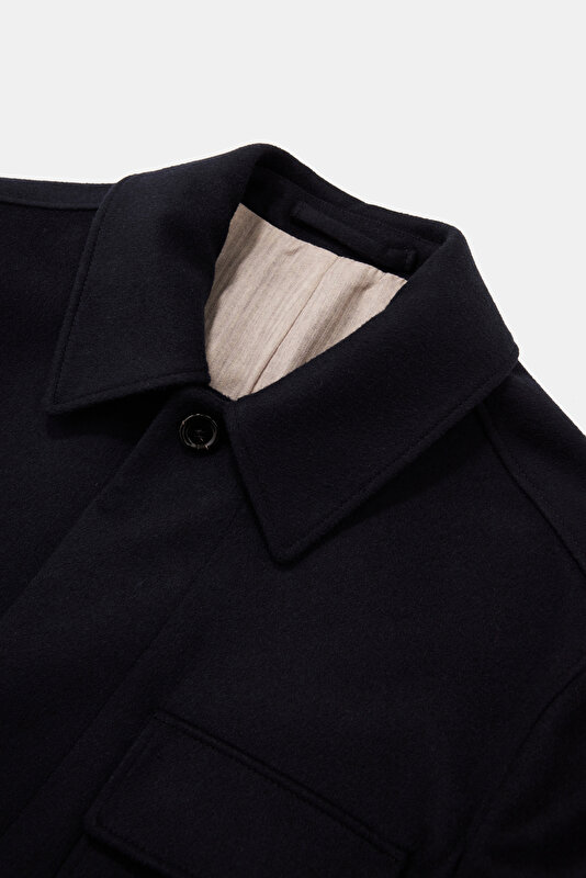 NAVY BLUE WOOL REEFER JACKET 3