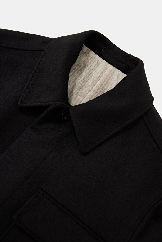 BLACK WOOL REEFER JACKET 3