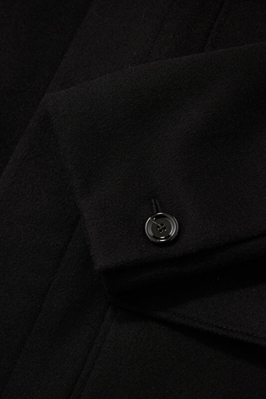 BLACK WOOL REEFER JACKET 4