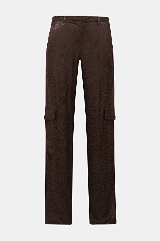 BROWN VISCOSE TROUSERS