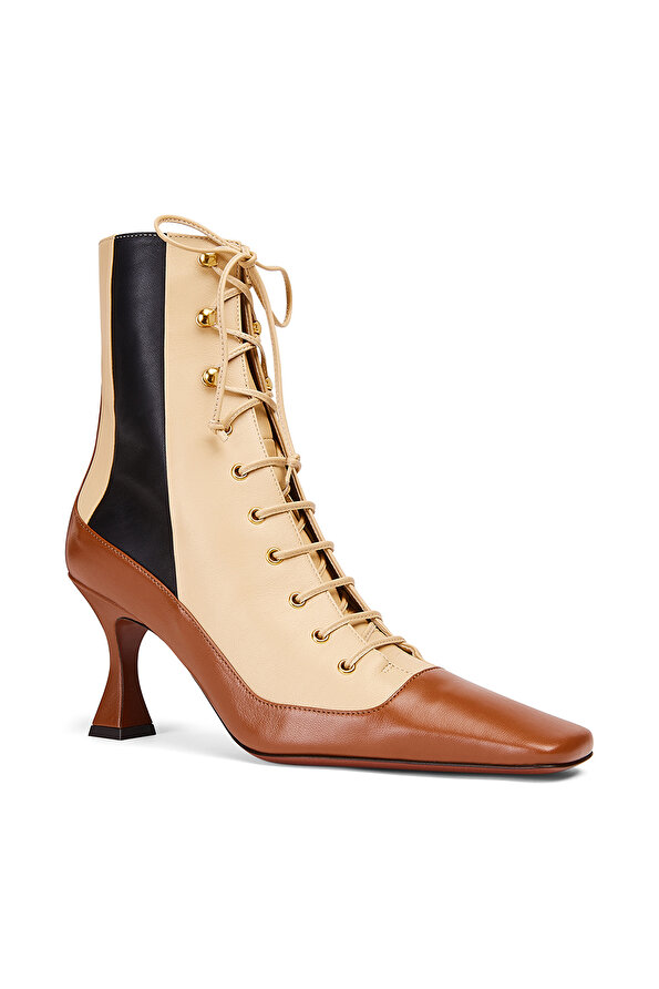 靴 Manu Atelier Duck Lace-up Boots Duck Boots Stretch Vegan Leather Black by Manu Atelier