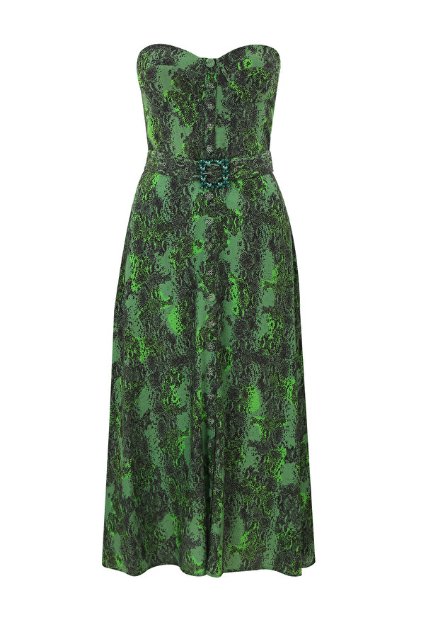 green emerald velvet dress PEGGY - Pleated Midaxi Dress with Pockets - One Size