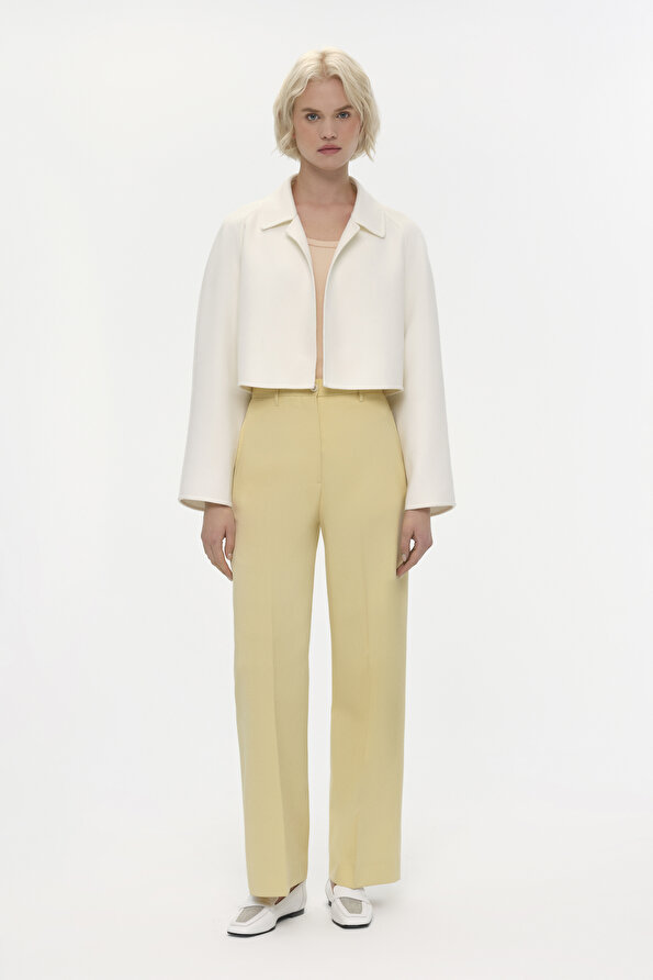 YELLOW WIDE LEG TROUSERS