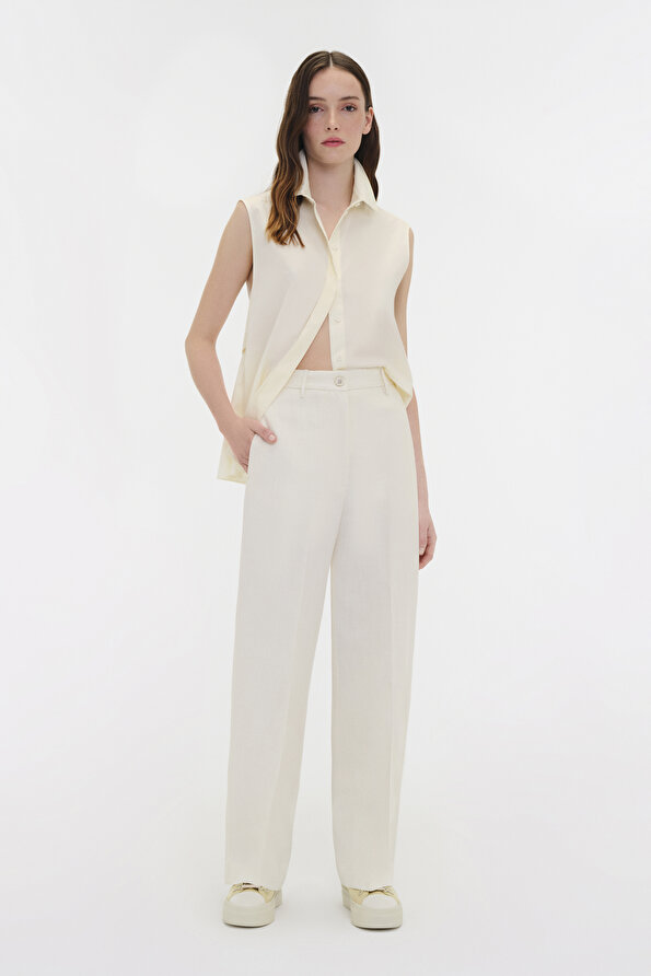 WHITE WIDE LEG TROUSERS