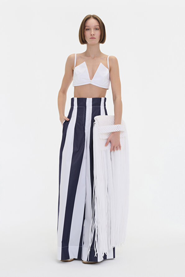 WHITE WIDE LEG TROUSERS