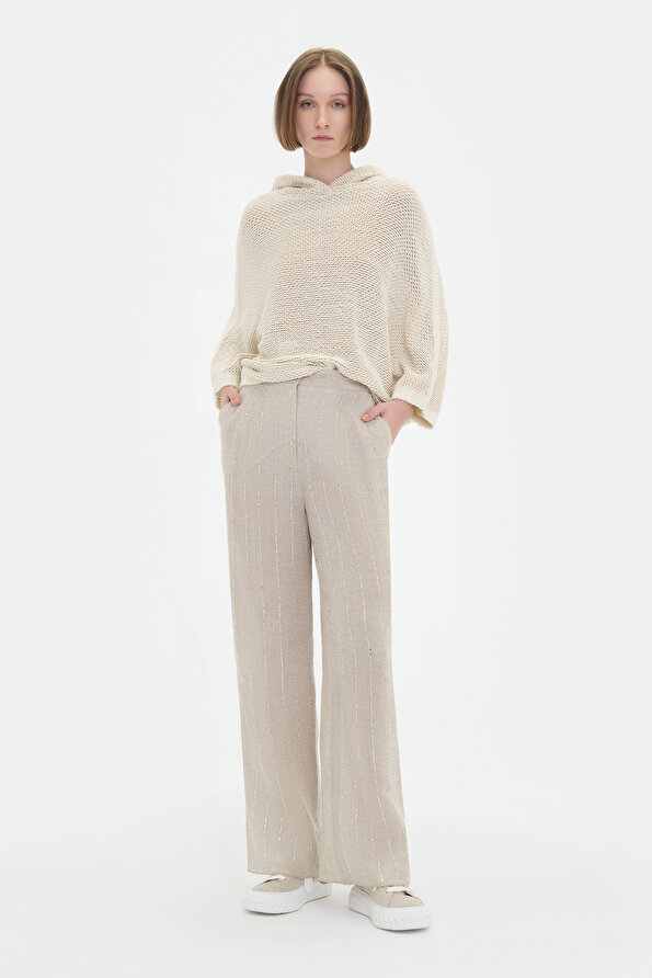 NATURAL WIDE LEG TROUSERS