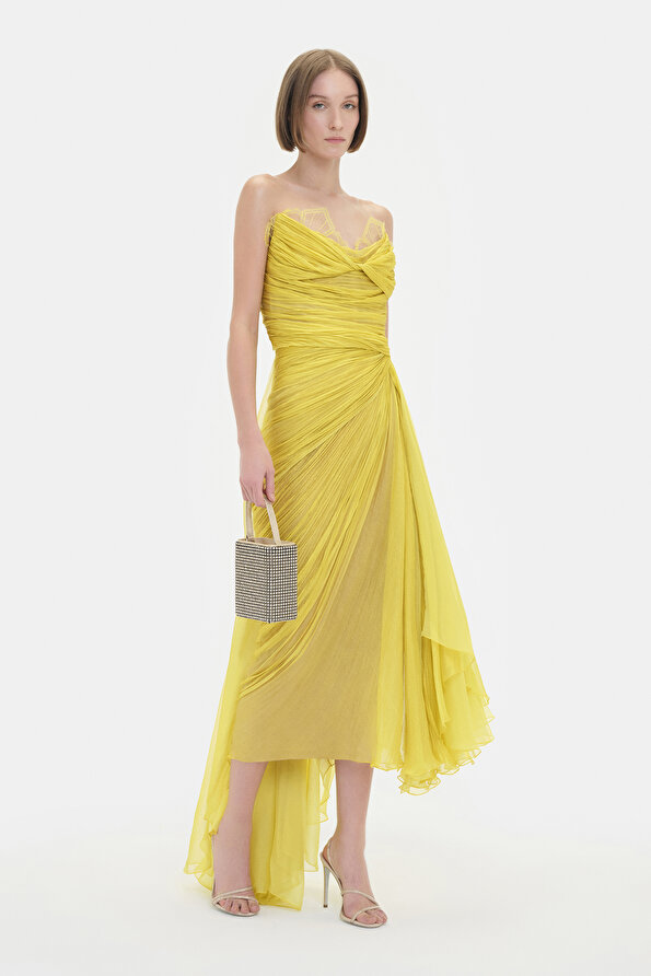 YELLOW SLEEVELESS DRESS