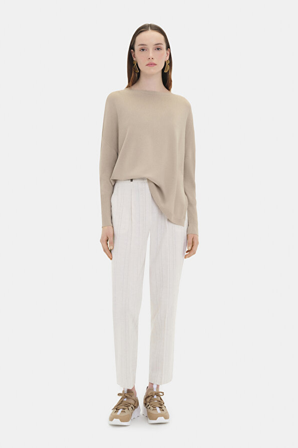 NATURAL SKINNY LEG TROUSERS