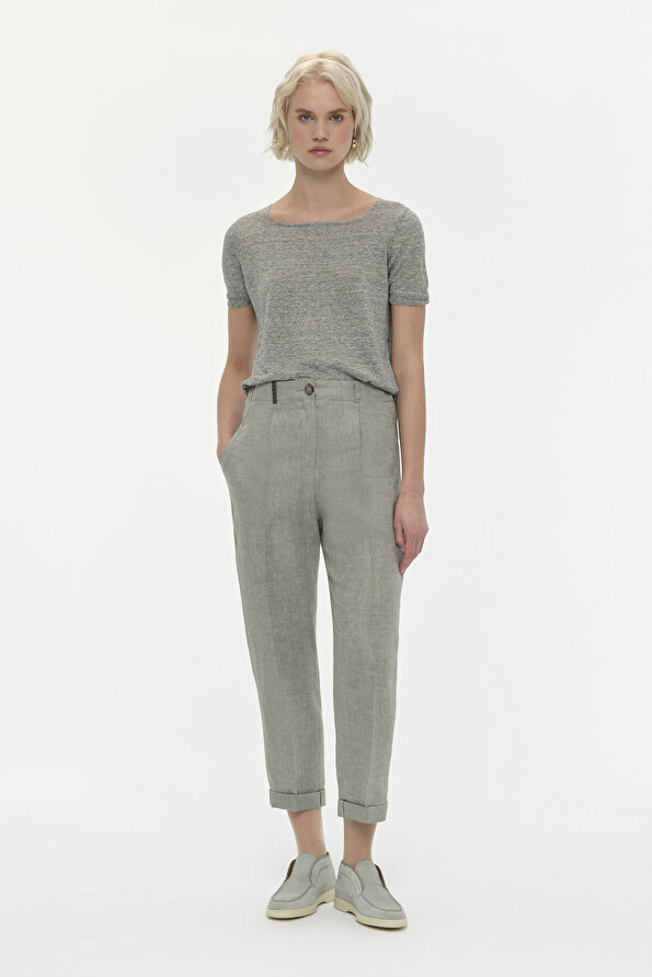 GREEN STRAIGHT CUT TROUSERS
