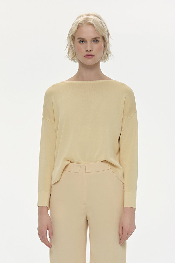 YELLOW BASIC / ROUND NECKLINE JERSEY