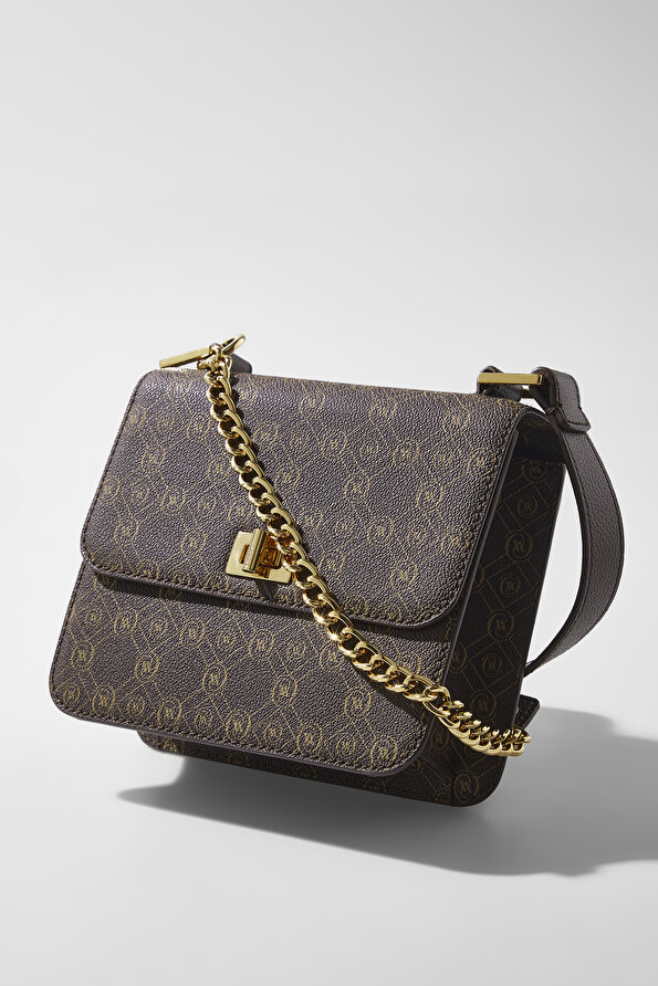 Women Brown Vakko Beıge Monogram Bag